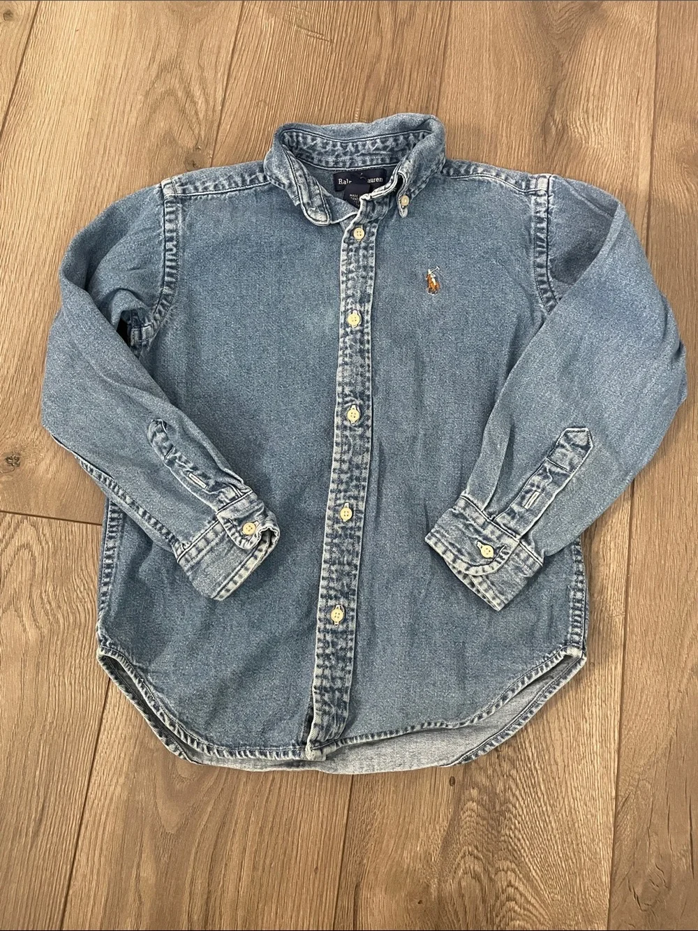 Ralph Lauren Kids Light Blue Denim Button-Down Shirt Sz:6